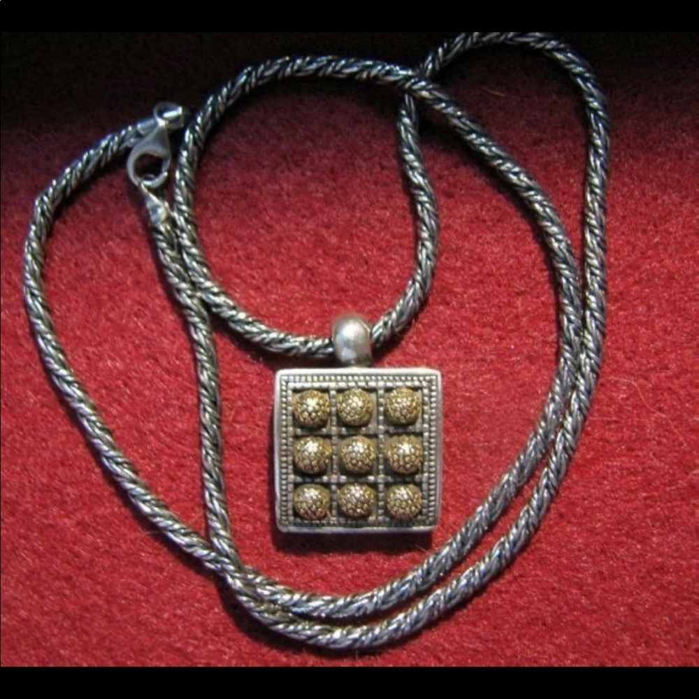 Vintage GREEK KONSTANTINO 18K GOLD sterling silver necklace